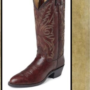 Justin Men Brown Leather Cowboy Boots size 10D